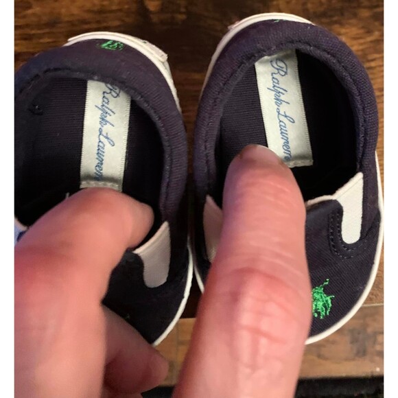 NIB Ralph Lauren Layette Size 1 6 Weeks -3 Months Baby Shoes Embroidered Pony - Picture 6 of 7